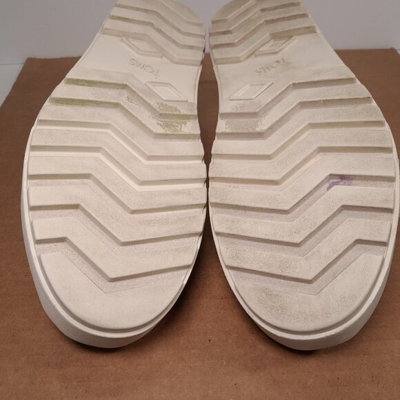 Toms Lug Shoes Women 11 Multi Color Canvas Sneakers Lace Up Platform Artsy - Picture 15 of 16